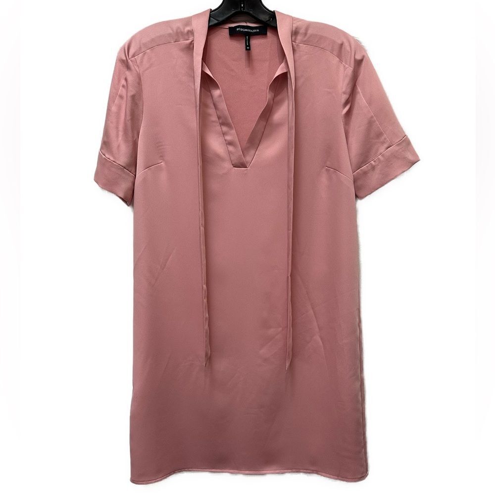 BCBG MaxAzria Pink Tie Neck Dress Size XS